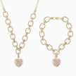 Chloe | Glam Heart Necklace & Bracelet Set in Gold or Silver