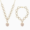 Chloe | Glam Heart Necklace & Bracelet Set in Gold or Silver