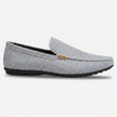 Gray men's canvas slip-on loafers by FJØRNA, casual men's loafers with comfortable slip-on style and versatile design.