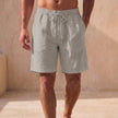 Gray Ralph FJØRNA men's quick-dry above-the-knee swim shorts with relaxed fit and drawstring waistband.