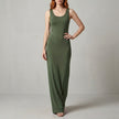 Green Valentina Rossi sleeveless scoop neck maxi dress by FJØRNA with a body-skimming silhouette, flowing down to ankle length.