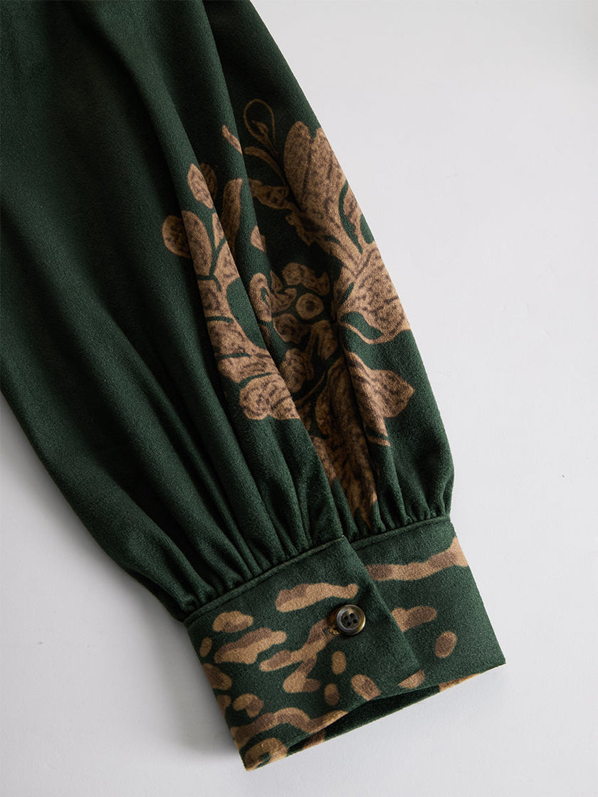 Green Faux Suede Tassel Maxi Dress For Women