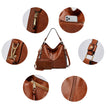 Amelia - Spacious Vegan Leather Hobo Shoulder Bag with Pouch