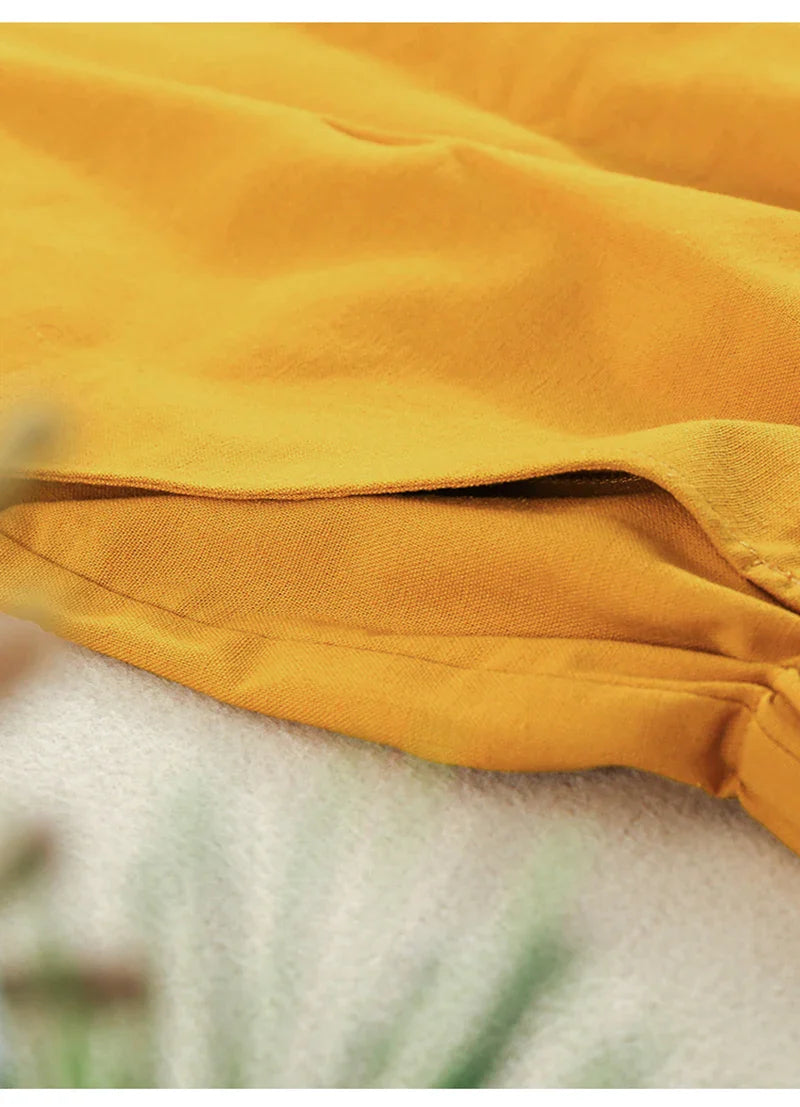 FJØRNA women's linen blend high waist elastic shorts, stylish pants with a relaxed fit and breathable fabric for comfort.