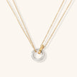 Lily | Dual-Tone Circle Necklace in 14K Gold & Silver