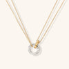 Lily | Dual-Tone Circle Necklace in 14K Gold & Silver