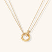 Lily | Dual-Tone Circle Necklace in 14K Gold & Silver