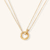 Lily | Dual-Tone Circle Necklace in 14K Gold & Silver