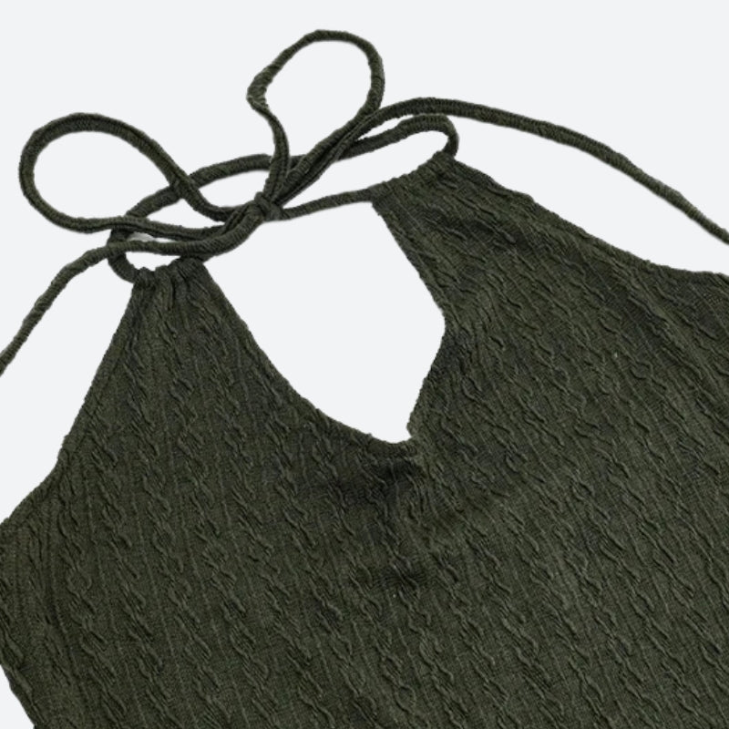 Halter Neck Knitted Women's Mini Dress - Party & Day Style