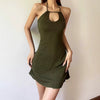Halter Neck Knitted Women's Mini Dress - Party & Day Style