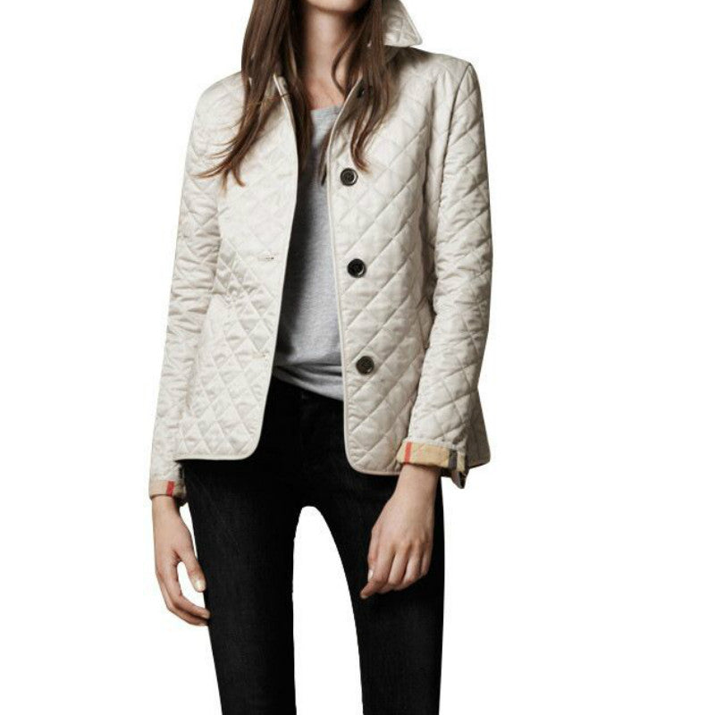 Women's Quilted Button-Up Jacket -  Lightweight, Stylish Outerwear for All Seasons