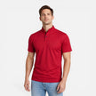 Men's FJØRNA short sleeve henley shirt in soft cotton with slim fit, casual style, showing the front view and button details.