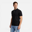 Men's FJØRNA short sleeve Henley shirt in soft cotton with a slim fit, casual style, and classic henley neckline.