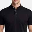 Men's FJØRNA short sleeve Henley shirt in soft cotton with a slim fit, casual style, and buttoned neckline.