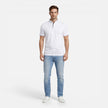 Men's slim fit Henley shirt by FJØRNA, soft cotton casual short sleeve shirt with a classic henley neckline.