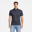 Men's short sleeve Henley shirt by FJØRNA featuring soft cotton fabric and a slim fit design for casual wear.