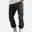 Men's cotton cargo pants by FJØRNA with side pockets, featuring a relaxed fit and durable fabric for casual wear.