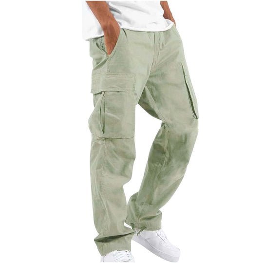 Men's cotton cargo pants with side pockets, stylish and comfortable FJØRNA men's pants for casual wear.