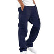 Men's cotton cargo pants with side pockets by FJØRNA, showing a relaxed fit and durable fabric in a neutral color.