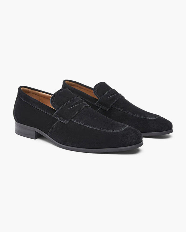 Men's FJØRNA suede slip-on shoes featuring a comfortable design and classic loafer style, ideal for casual and smart outfits.
