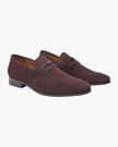 FJØRNA men's suede slip-on shoes with a comfortable design, featuring a sleek loafer style and natural leather texture.