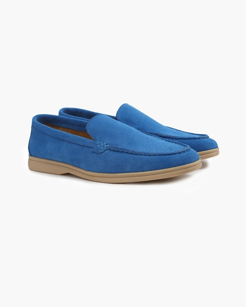 Men's classic suede loafers by FJØRNA, premium men's slippers with fur lining, featuring a stylish moccasin design.