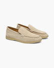 Men's FJØRNA suede loafers with fur lining, classic slip-on slippers made from premium wildleder leather.