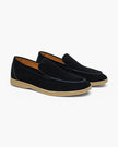 FJØRNA men's classic suede loafers with fur lining, stylish men's slippers in premium suede for comfortable, casual wear.