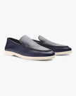 Men's elegant suede moccasins by FJØRNA, stylish slip-on slippers made from soft leather with a refined design.