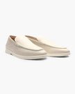 Men's elegant suede moccasin slippers by FJØRNA with a refined design and soft leather upper.