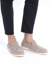 Men's suede moccasins by FJØRNA with supportive insole, stylish men's shoes featuring smooth leather and comfortable fit.