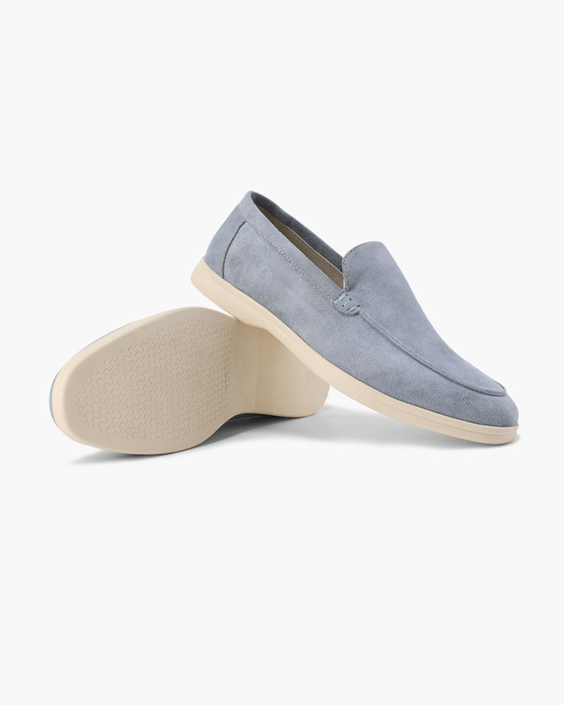 FJØRNA men's suede moccasins with supportive insole, showcasing stylish design and comfortable footwear for men.