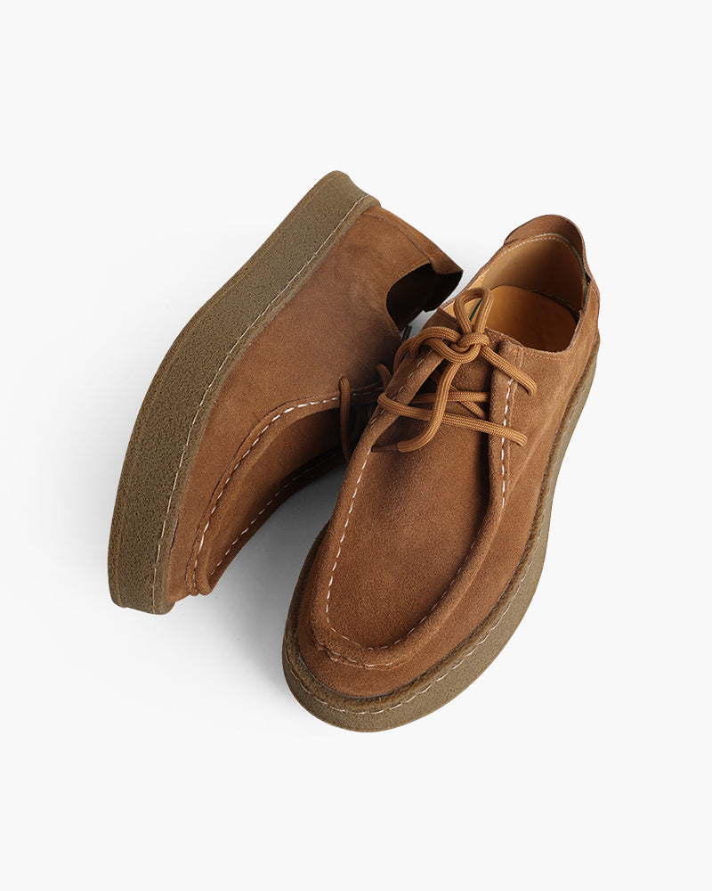 FJØRNA men's suede slippers with rubber soles, stylish dress shoes featuring soft leather and comfortable slip-on design.