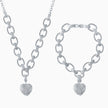 Chloe | Glam Heart Necklace & Bracelet Set in Gold or Silver