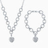 Chloe | Glam Heart Necklace & Bracelet Set in Gold or Silver