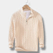 Jacquard Mock Neck Sweater - 7