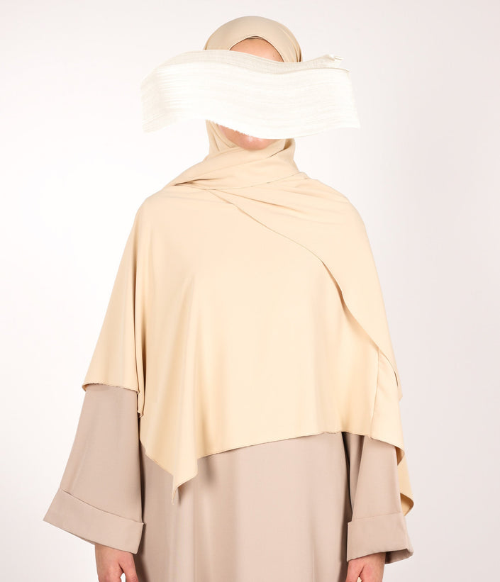 Beige Instant Khimar Headscarf