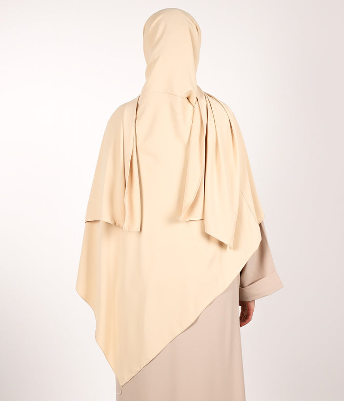 Beige Instant Khimar Headscarf