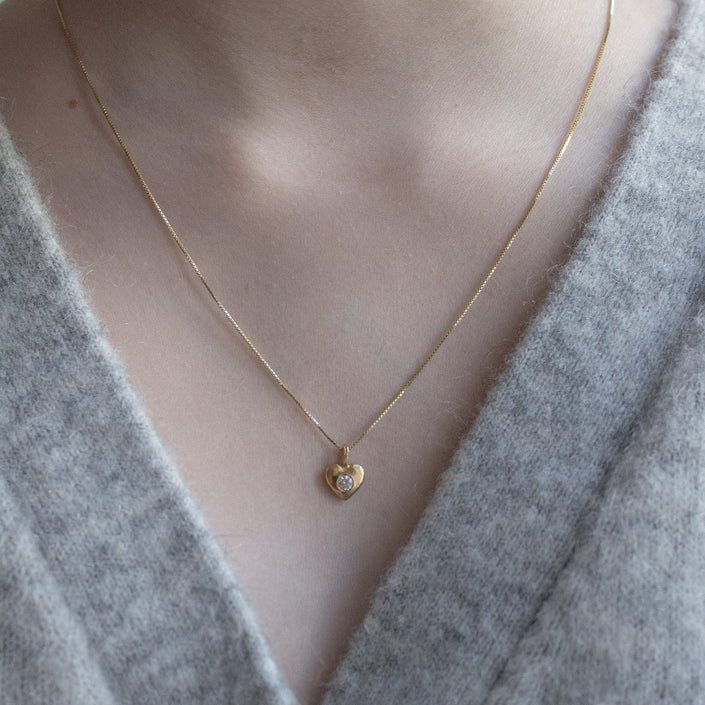 Heart Pendant Necklace | Gold-Plated with Sparkling Zirconia