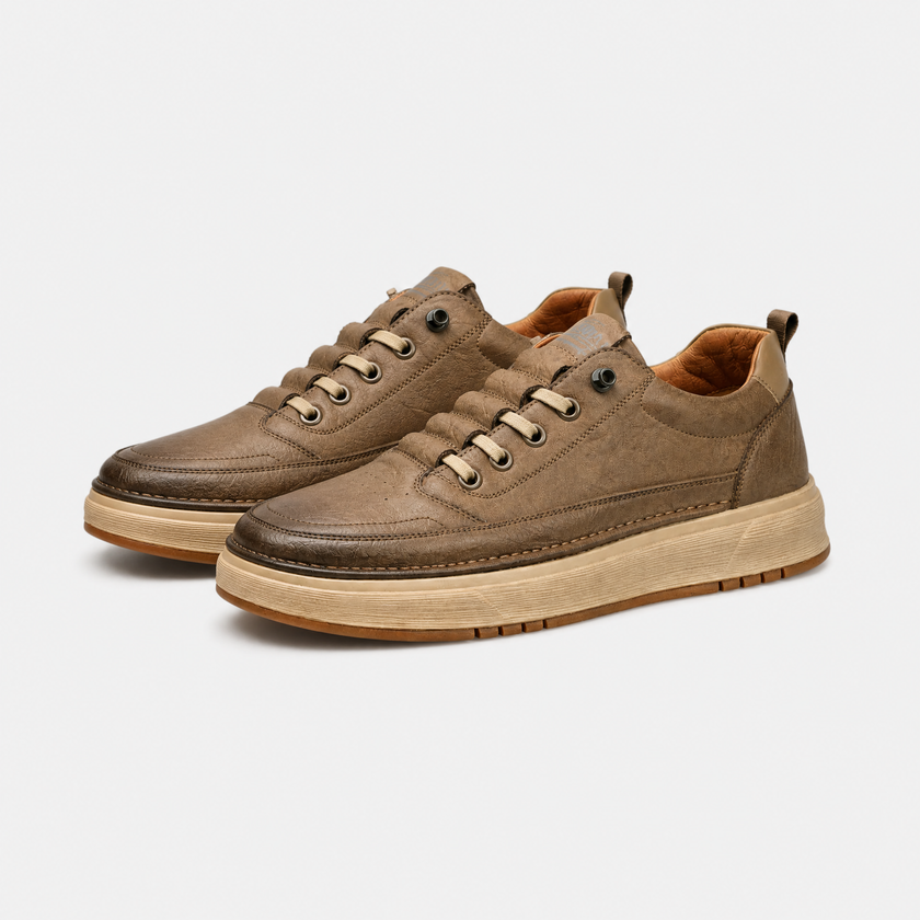 FJØRNA men's synthetic lace-up low top sneakers with sleek design and comfortable fit, suitable for casual wear.
