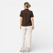 FJØRNA women's short sleeve button-up shirt in classic style, featuring a tailored fit and clean design.
