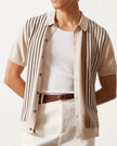 Men Striped Short Sleeve Knitted Sweater