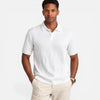 Men's FJØRNA Jacquard Knit Polo Shirt, breathable slim fit casual shirt with intricate pattern, ideal for summer wear.