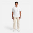 Men's FJØRNA jacquard knit polo shirt, breathable slim fit casual shirt for men, showcasing detailed pattern and comfortable fabric.