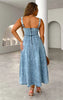 Anouk – Sleeveless Pleated Denim Maxi Dress