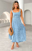 Anouk – Sleeveless Pleated Denim Maxi Dress