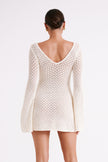 FJØRNA Studio | Retro Crochet Mini Dress with Bell Sleeves