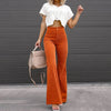 Women's All Season Flared Pants with High Waist and One Button