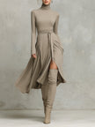 Knit Long Sleeve Midi Dress | Evening Dress