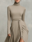 Knit Long Sleeve Midi Dress | Evening Dress